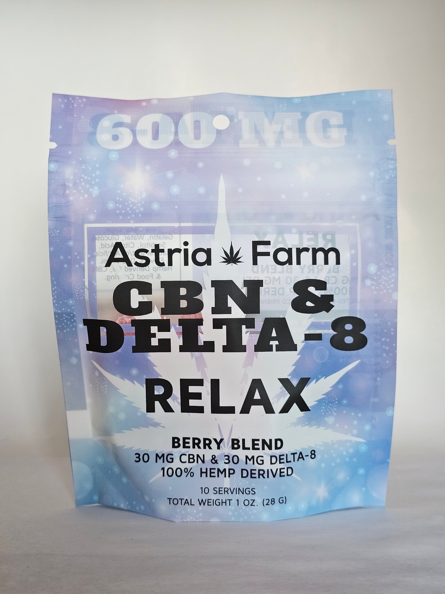Astria Farm - Relax - 300mg CBN & 300mg Delta-8 THC Gummies - 10 ct