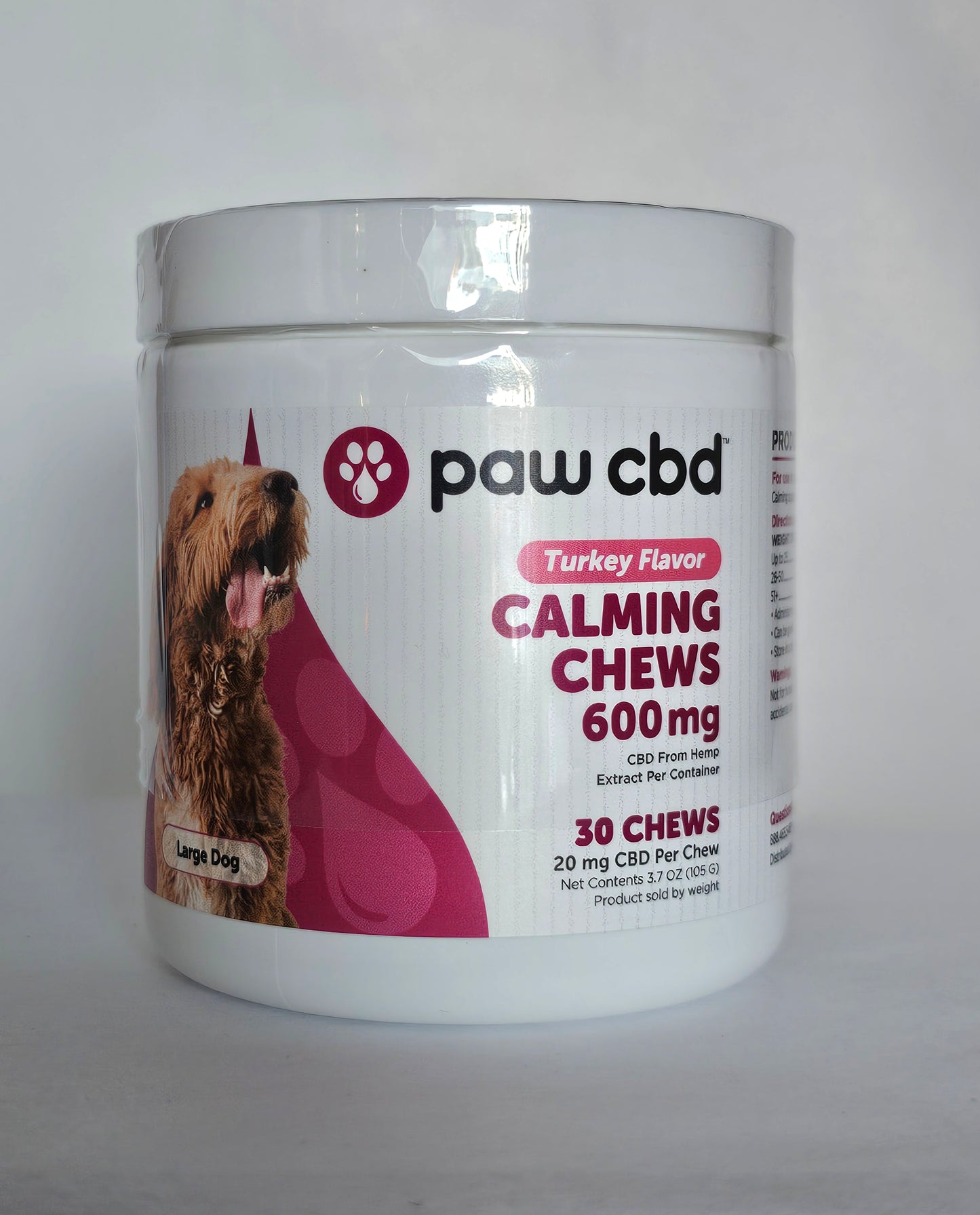 Paw CBD - Calming Chews - 600 mg CBD Dog Chews - 30 ct (Turkey) - CBD Central