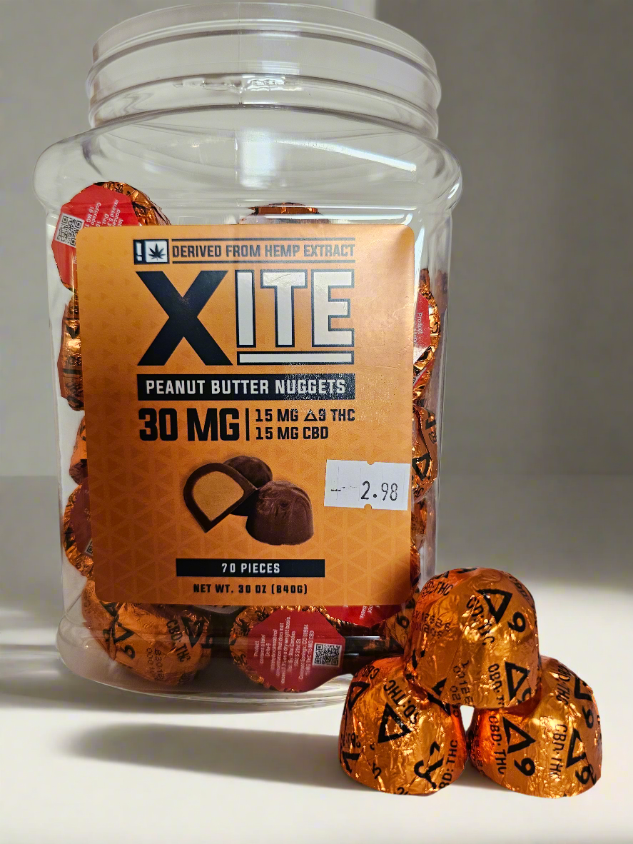 XITE- Peanut Butter Nugget- 15mg CBD : 15mg THC