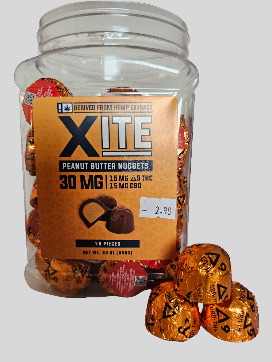 XITE- Peanut Butter Nugget- 15mg CBD : 15mg THC