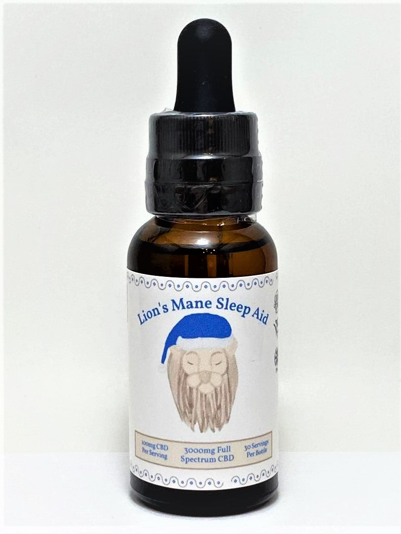 Lion's Mane Sleep Aid -  3,000 mg Organic Full Spectrum CBD & Mushroom Extract Tincture
