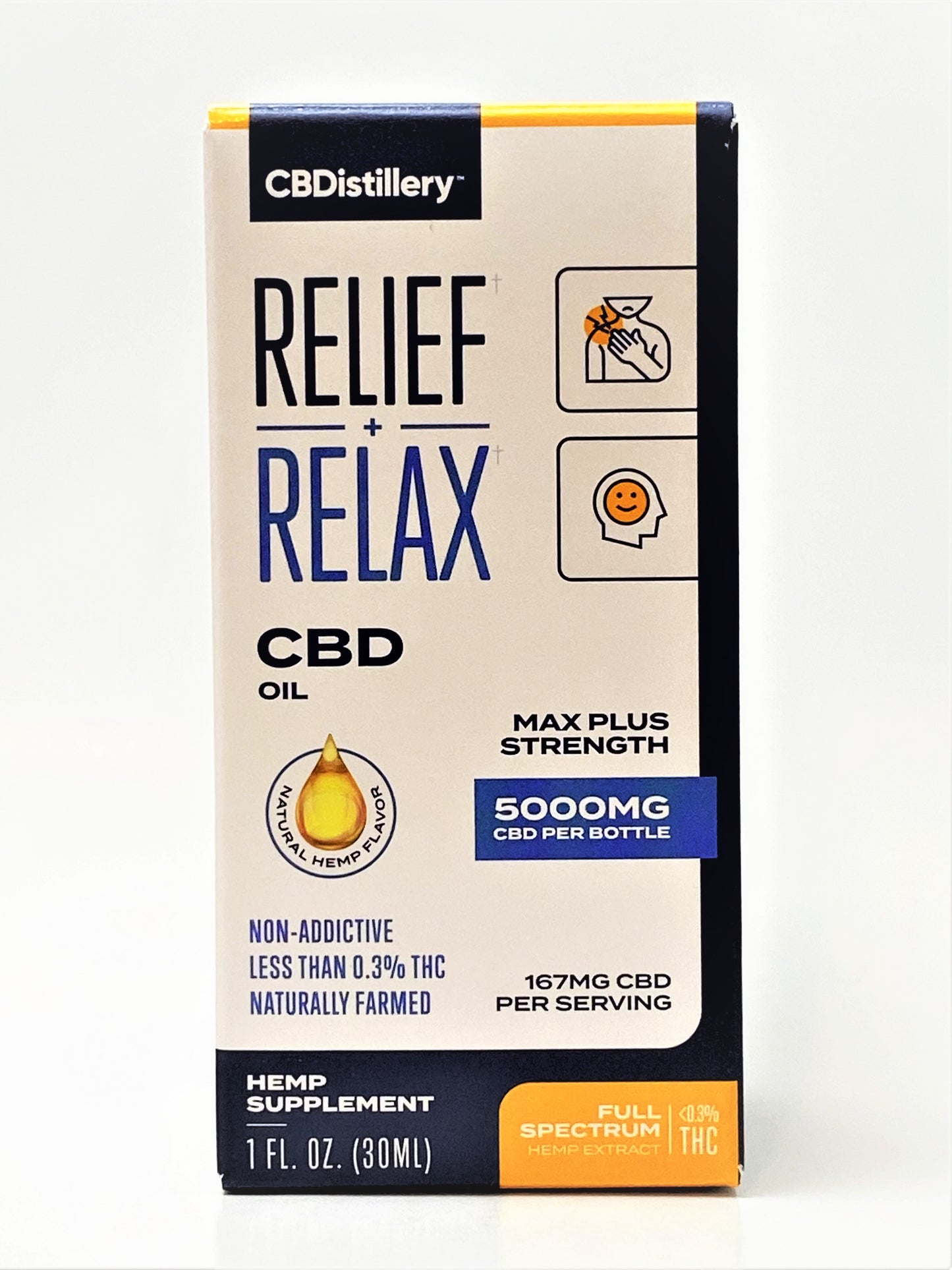 CBDistillery - 5,000 mg Full Spectrum CBD Tincture - Natural Flavor