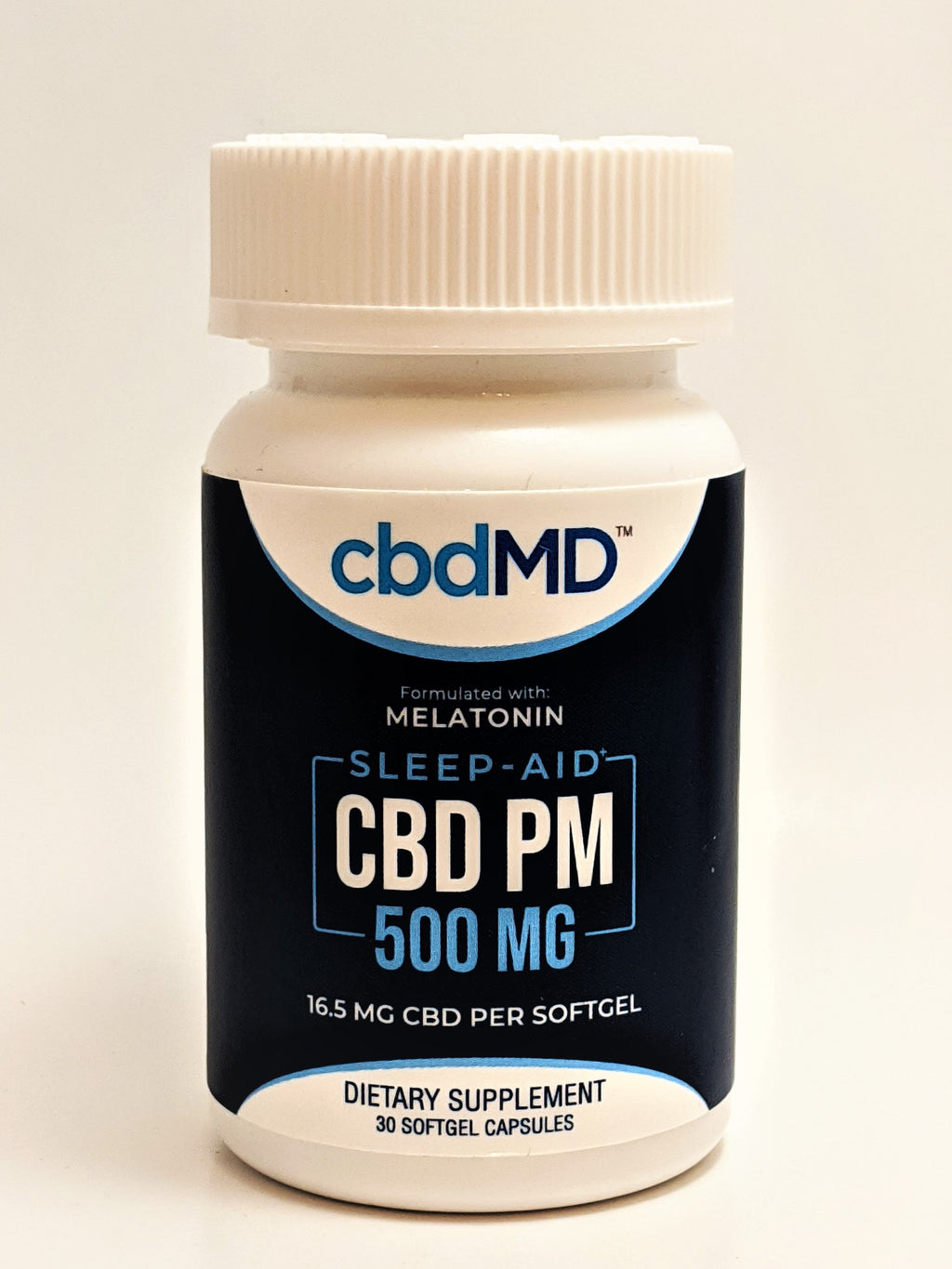 cbdMD 16.5 mg THC Free CBD PM Capsules, 30 Count (500 mg) - CBD Central