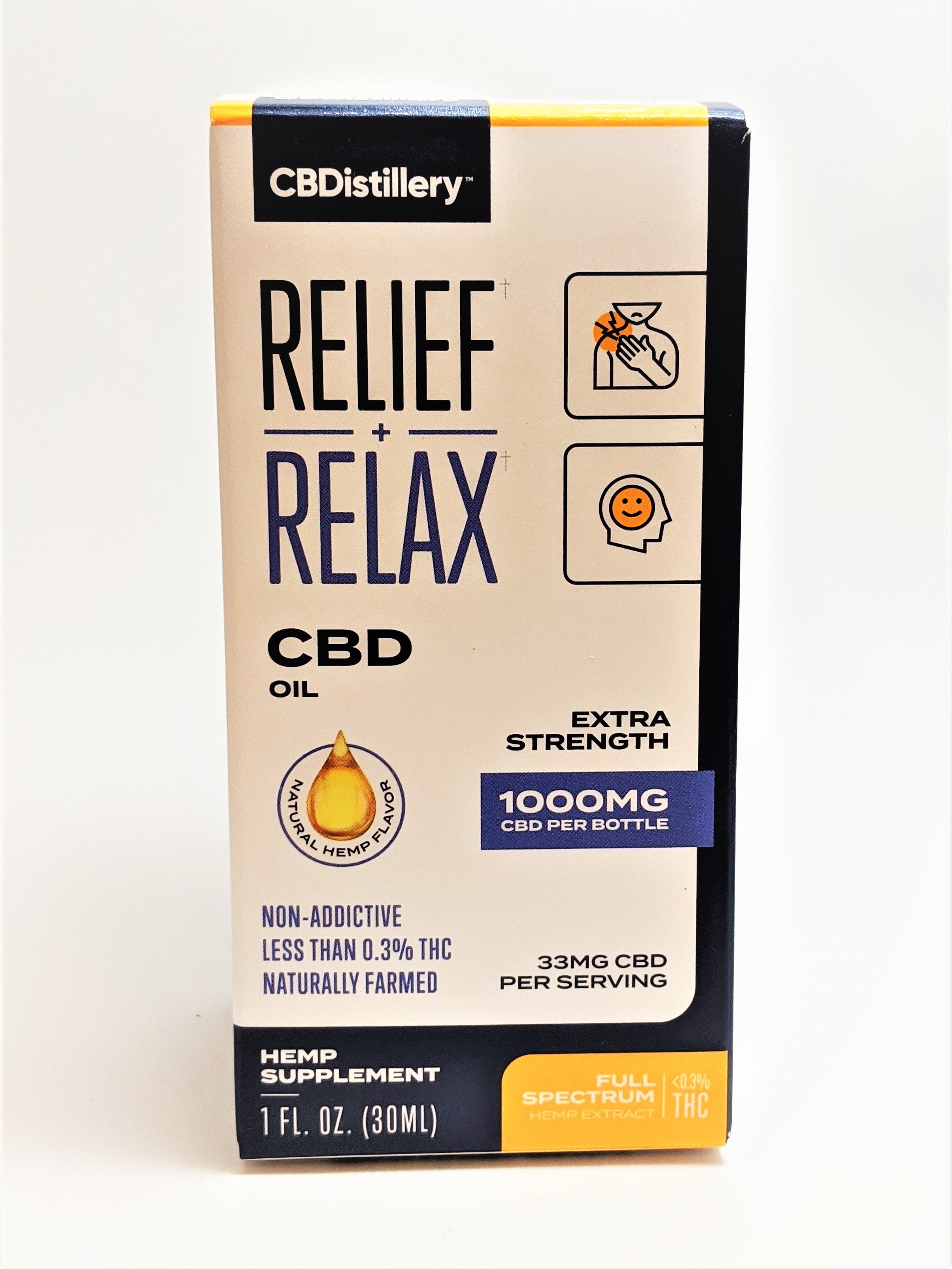 CBDistillery 1000 mg Full Spectrum Oil - Natural Flavor - CBD Central