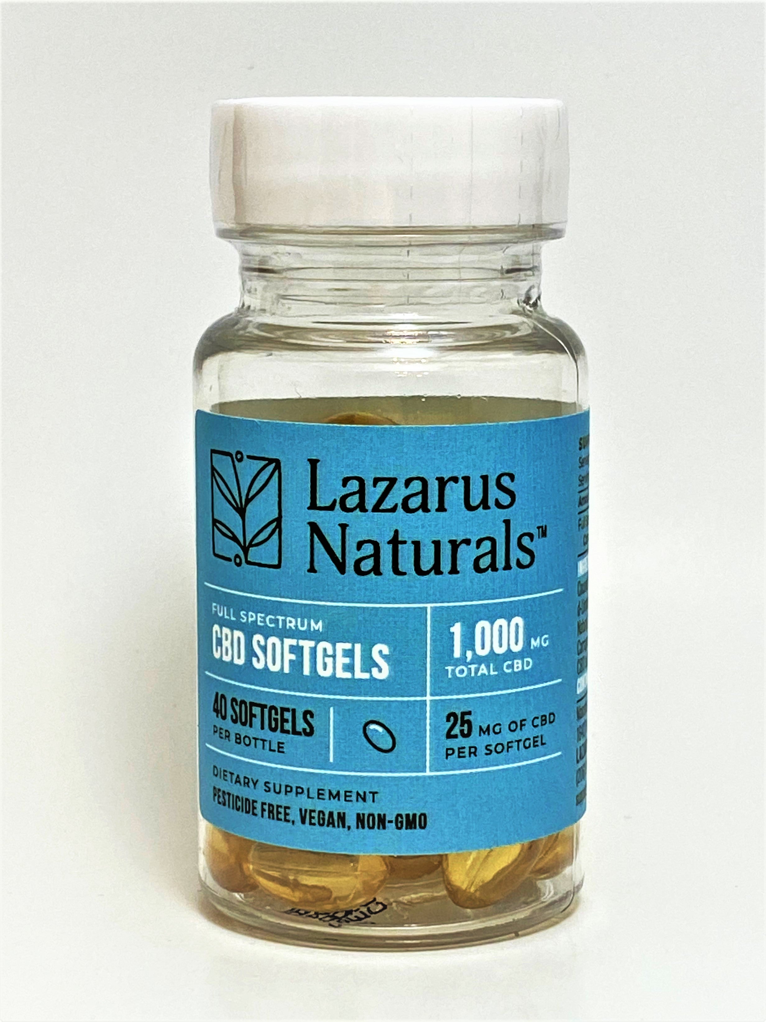 Lazarus Full Spectrum 25 mg Softgels (40 count)